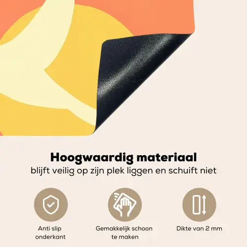 Vogels - Cirkels - Geel Inductie beschemer met haakjes klein -ky-onderkant-nl