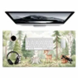 Bos - Dieren - Groen Muismat XXL klein -3d