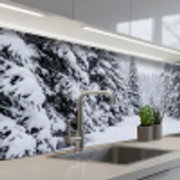 Bos - Winter - Sneeuw - Pad - Natuur keuken achterwand 2 middel -3d_schuin