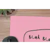 Tekstwolkje - BLAH BLAH BLAH - Roze muismat rubber klein -closeup
