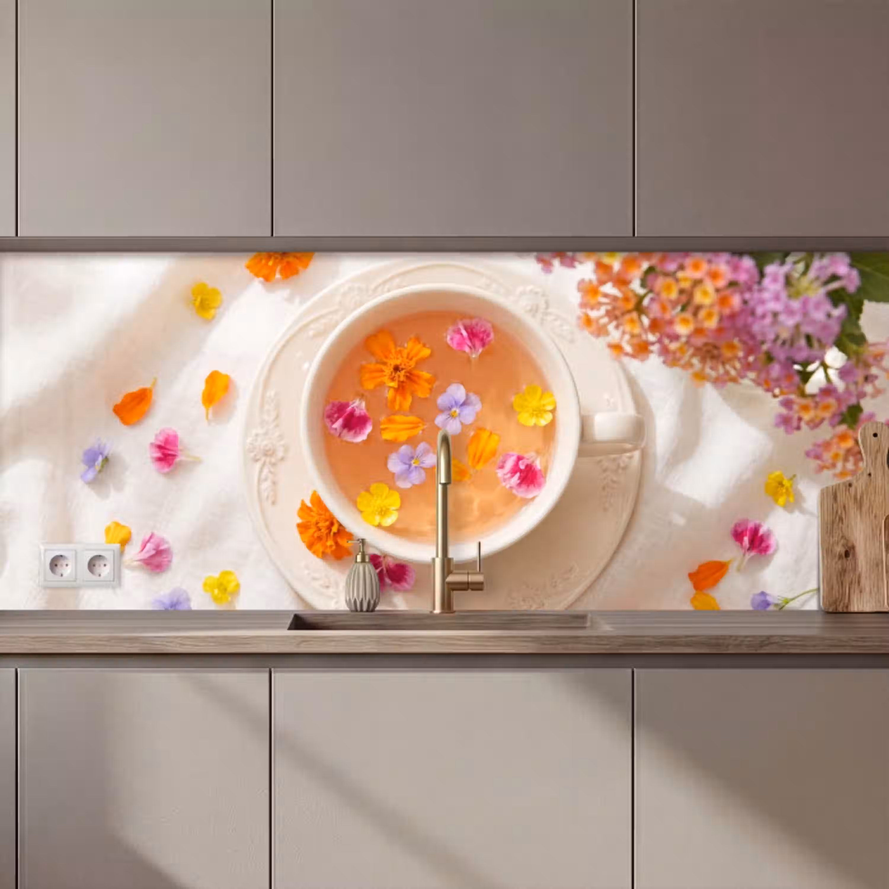 Bloemen - Kop - Natuur - Kleurrijk - Zomer keuken achterwand 2 middel zz_3dshopping