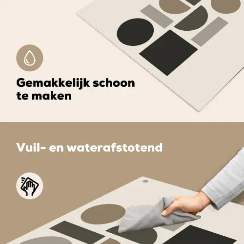 Natuurlijke tinten - Grafisch - Verticale compositie Inductie beschemer met haakjes middel -ky-schoon-nl