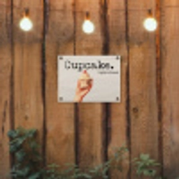 Cupcake - Zoet - Kers tuinposter los doek klein -sfeer1