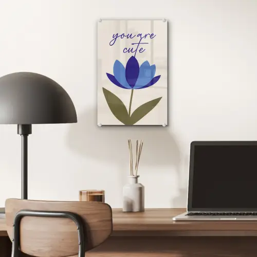 Korenbloem - Valentijn - Bloem - Blauw plexiglas 5mm klein -sfeer6
