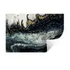 Abstracte vormen uit de natuur met witte en gouden en donkere kleuren Muursticker klein -3d