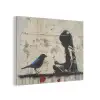 Street art - Meisje - Vogel - Graffiti - Banksy PET vilt klein -3d