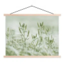 Grassen - Minimalistisch - Groen textielposter latten blank klein -3d