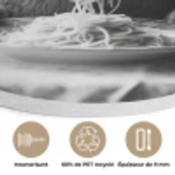 Konijn - Bunny - Zonnebril - Tafelkleed - Pasta - Schattig Akoestische PET Vilt - Rond klein -closeup_FR