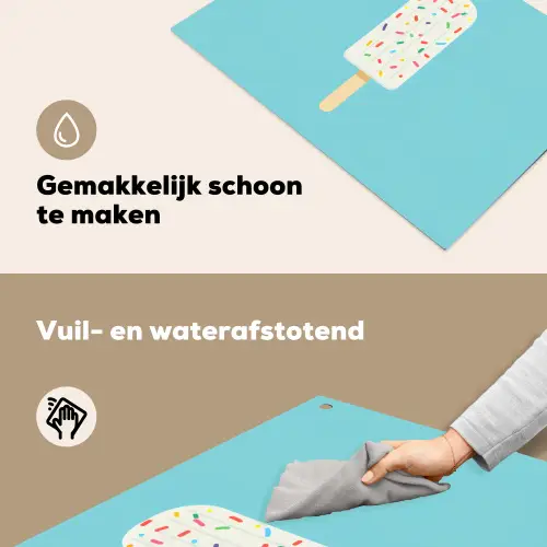Ijsje - Stokje - Sprinkles - Lichtblauw Inductie beschemer met haakjes klein -ky-schoon-nl