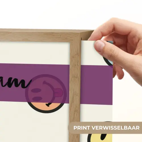 Smileys - Kleurrijk - Grappig Light Box met batterij (Wandlamp kind) middel -USP_websiteprintNL