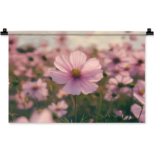 Bloemen - Paars - Wazig Wandkleed katoen klein -zz3d
