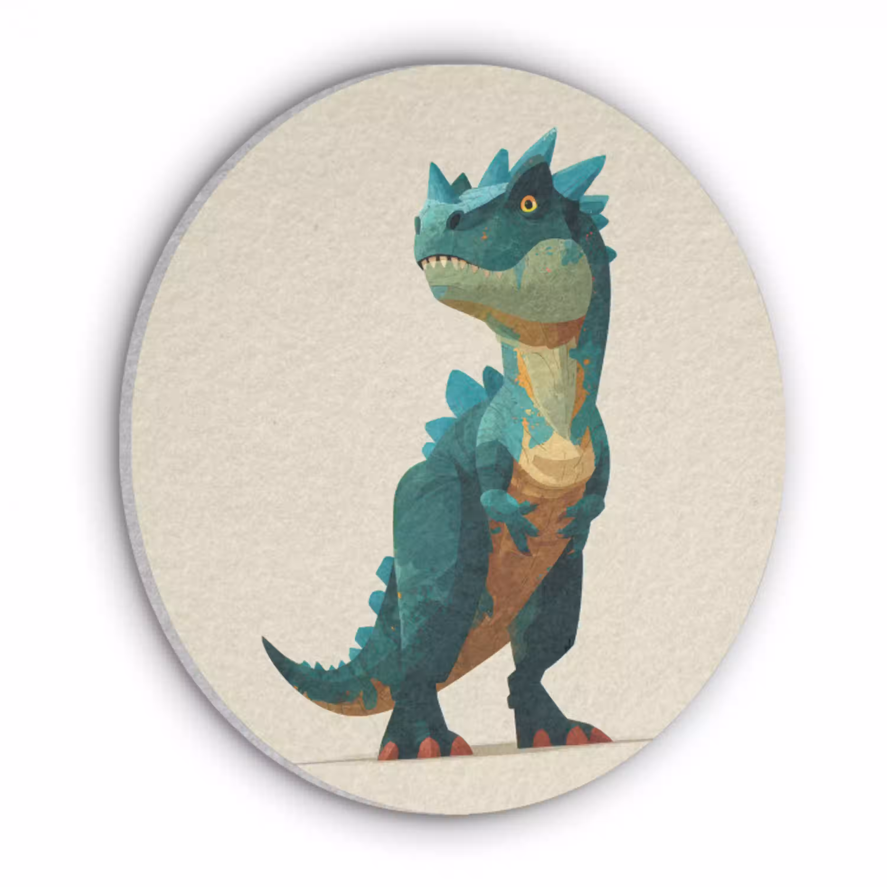 Stekels - Dino - Blauw - Gespierd Akoestische PET Vilt - Rond klein -3d