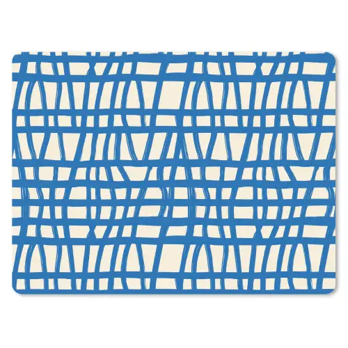 Ruitpatroon - Blauw - Crème muismat rubber klein 262 -3d
