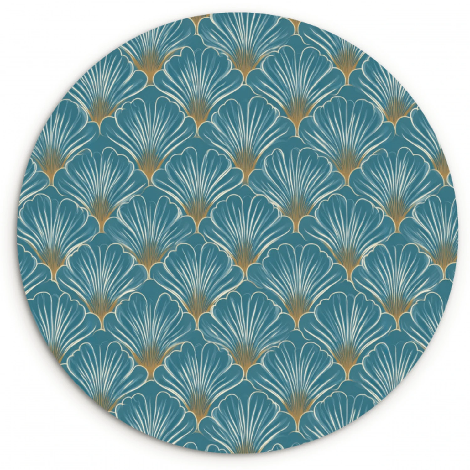 Symmetrisch - Patroon - Blauw Wandcirkel kunststof plaat 5mm dik klein 188 -3d