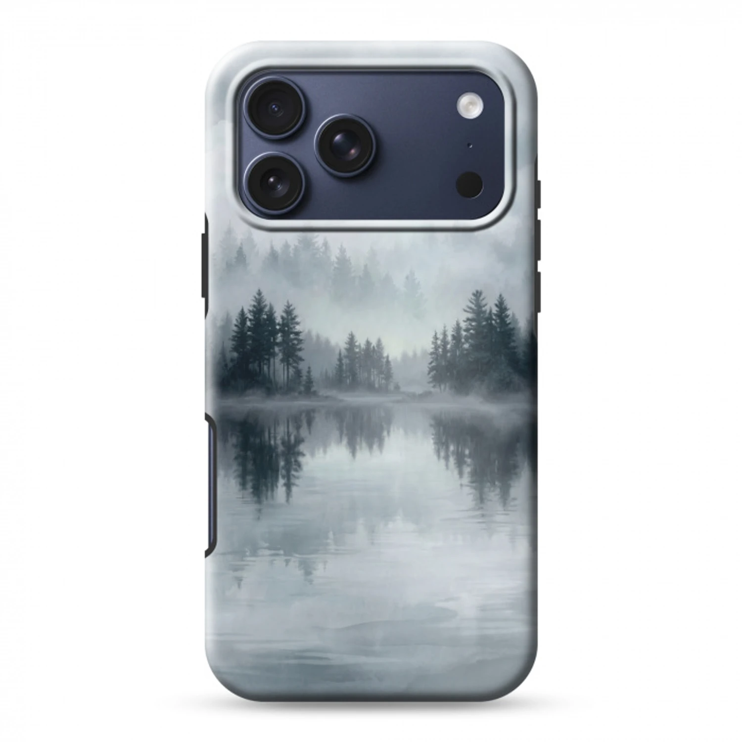 Bos - Meer - Mist - Natuur - Grijs Toughcase MagSafe Apple iPhone 17 Pro Max klein -3d