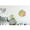 Geel - Roze - Blauw - Retro Wandcirkel aluminium klein -kinderkamer