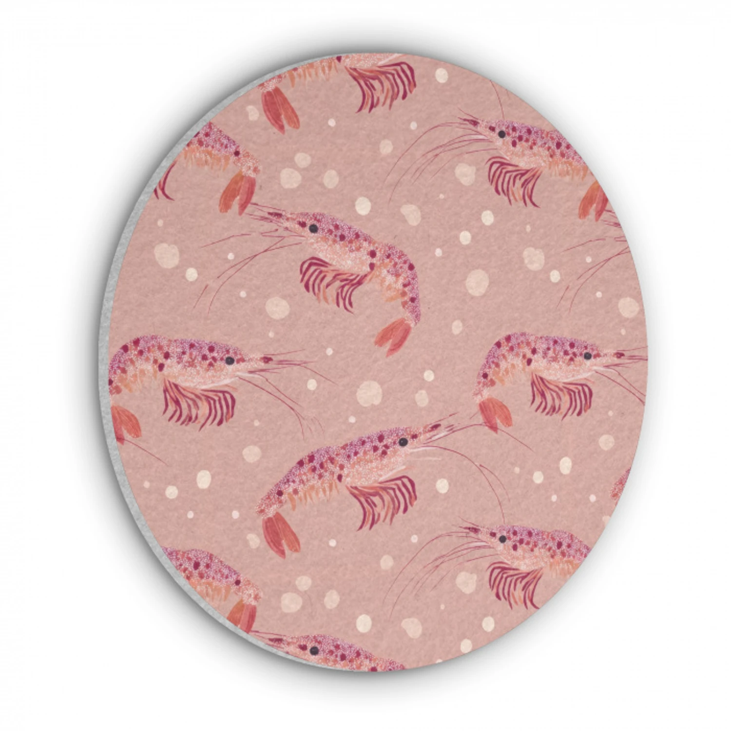 Garnalen - Stippen - Roze Akoestische PET Vilt - Rond klein 838 -3d