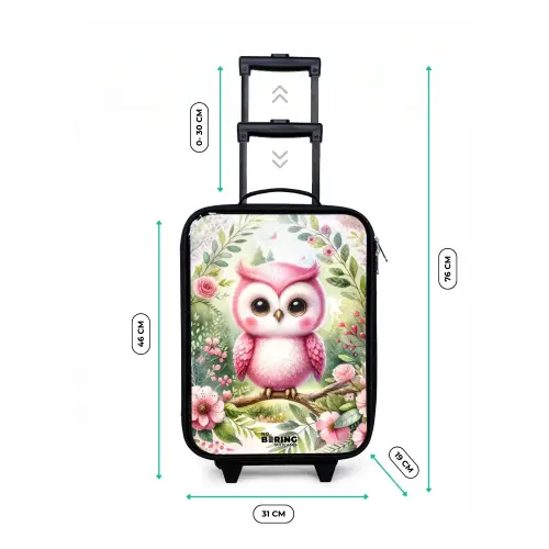 Roze Rafaël Kinderkoffer - Zwart klein -productfoto_formaten