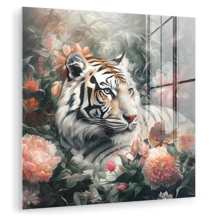 Tijger - Wilde dieren - Bloemen - Jungle plexiglas 5mm klein -zzzproduct_nieuw