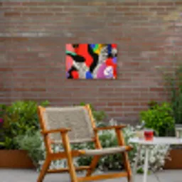 Abstract - Vormen - Kleuren - Stippen Tuinposter op houten frame 2 cm dik klein -sfeer3
