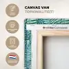 Palmbladeren - Sierlijk - Blauw - Groen canvas 2cm xxl 828 -sfeer2