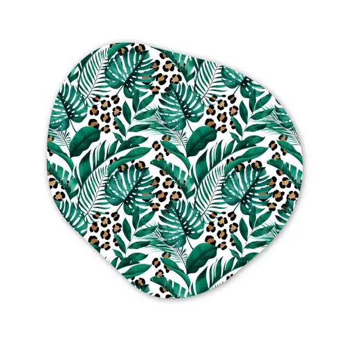 Bladeren - Tropisch - Jungle Wandcirkel Organisch Aluminium middel -3d