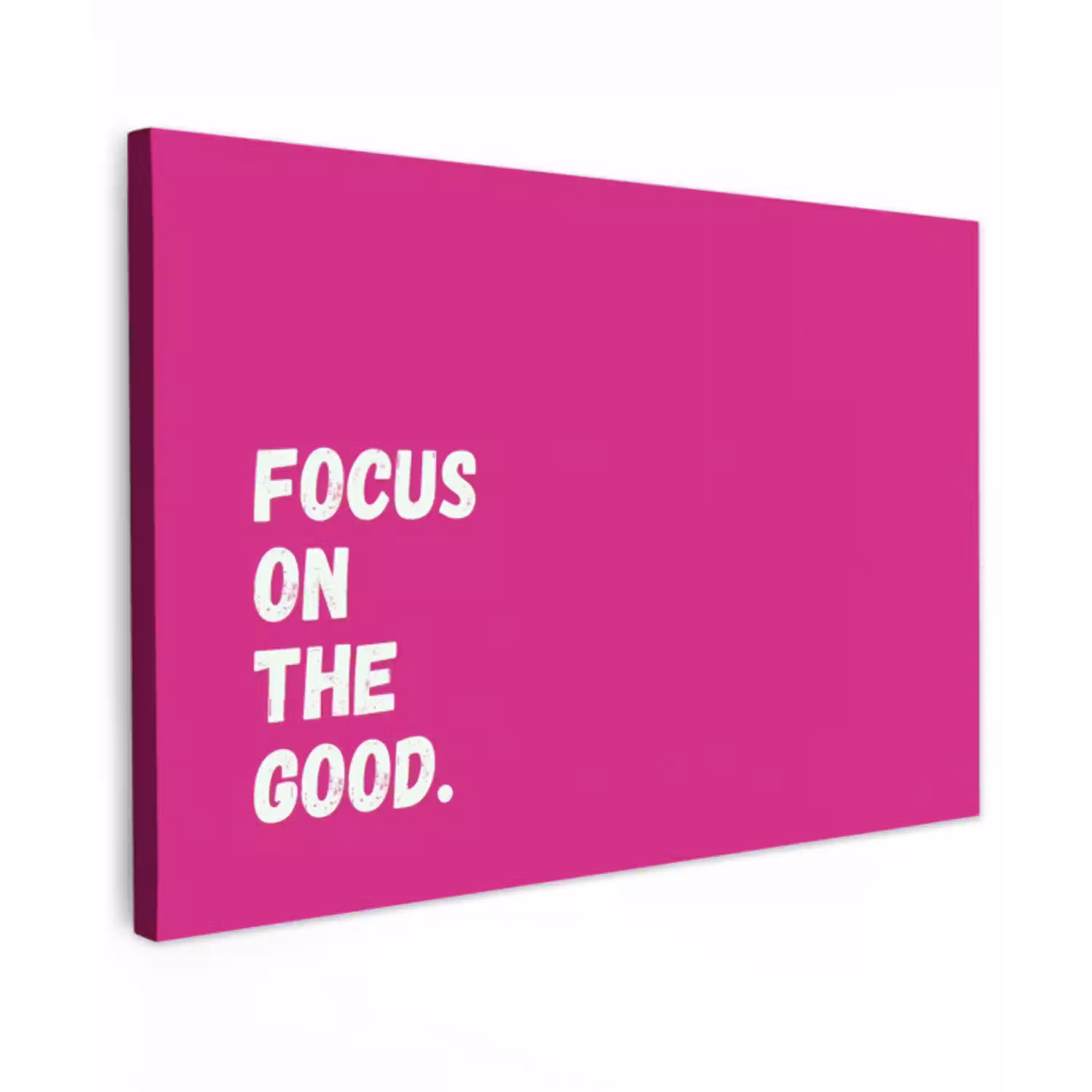 Focus on the good - Roze - Simple Tuinposter op houten frame 2 cm dik klein -3d