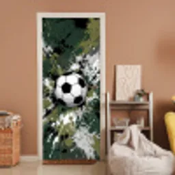Voetbal - Verf - Spetters - Groen deurposter klein -sfeer1
