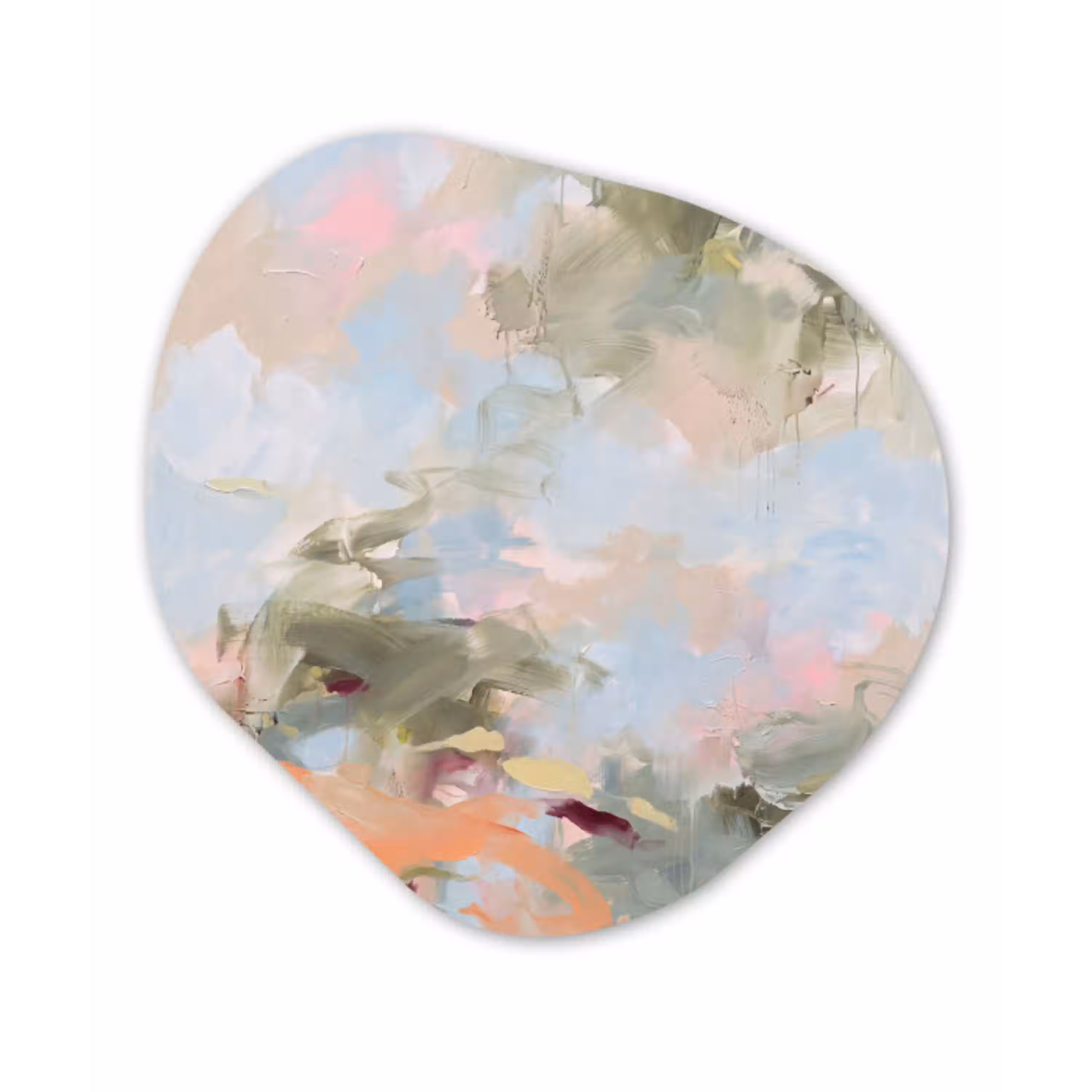 Abstract - Borstelstreken - Kunst - Modern - Pastel Wandcirkel Organisch Aluminium middel -3d