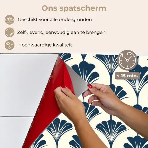 Klassiek - Motief - Blauw keuken achterwand spatscherm klein 900 -spatscherm_NL