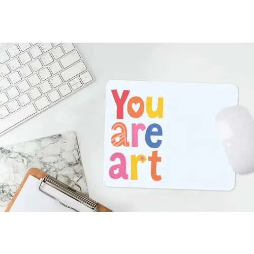 You are art - Kleurrijk - Grafisch muismat rubber klein -witbureau