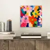 Bloemen - Kleurrijk - Stippen aluminium wit klein -sfeer1