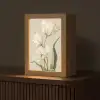 Tulpen - Wit - Bladeren Light Box met kabel (Tafellamp) klein -z3d_website