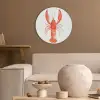 Kreeft - Waterverf - Aquarel - Oranje Akoestische PET Vilt - Rond klein -sfeer1