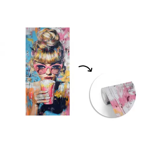 Zonnebril - Vrouw - Kleurrijk - Verfspetters fotobehang vinyl groot -3d