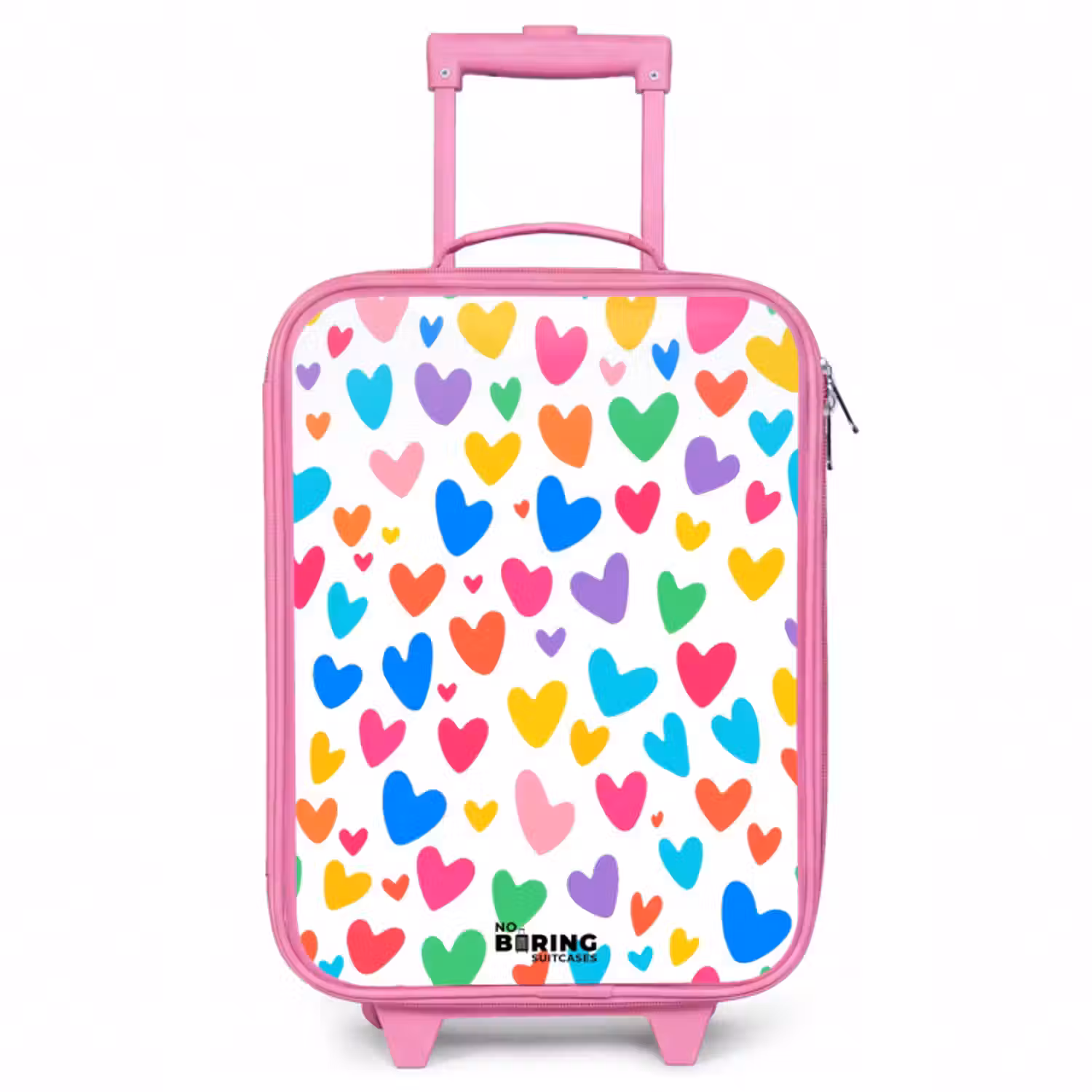 Kinderkoffer - Roze - Gekleurde hartjes