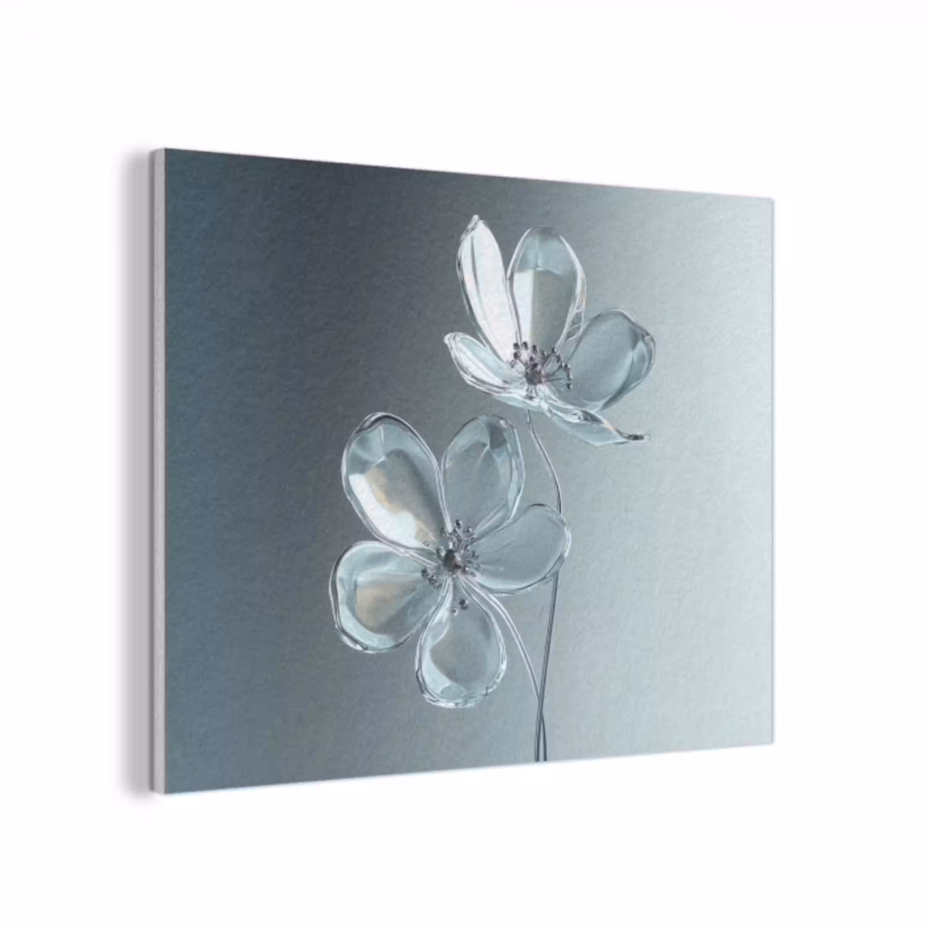 Kristal - Bloemen - Grijs PET vilt klein -3d