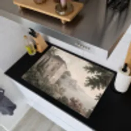 Zee - Villa - Beige Inductie beschemer met haakjes klein -sfeer1