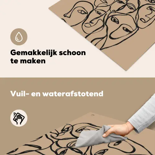 Gezichtenzee - Lijntekening - Abstract Inductie beschemer met haakjes middel -ky-schoon-nl