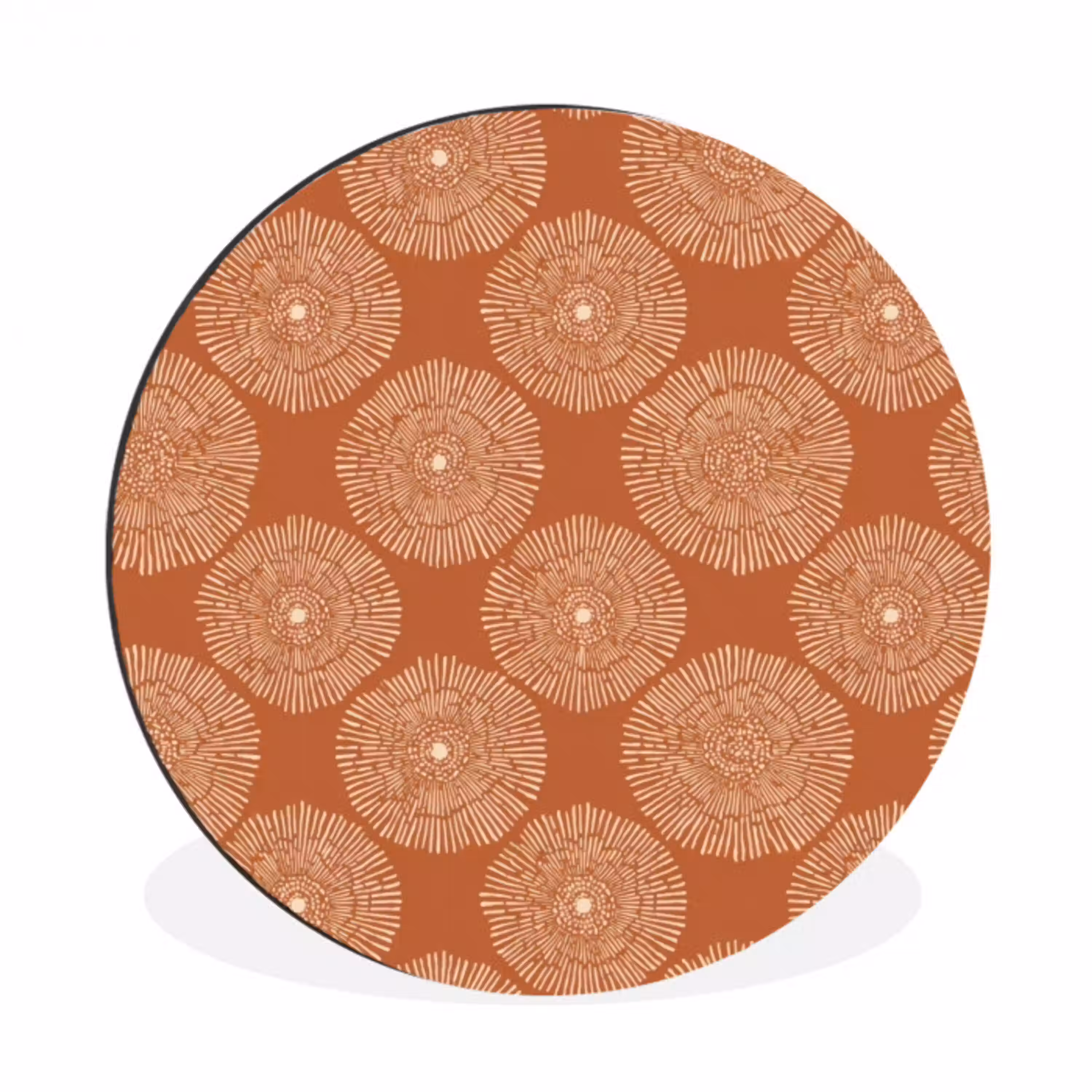 Cirkels - Grafisch - Patroon - Terracotta Wandcirkel aluminium klein 190 -3d