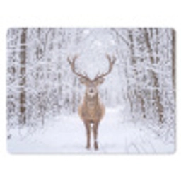 Hert - Winter - Bos - Natuur - Wit muismat rubber klein -3d