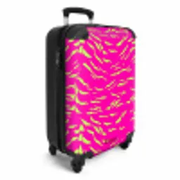 Felroze tijgerprint met limoengroene strepen NBS - Handbagage koffer - Volwassenen Unisex middel -productfoto_3d
