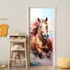 Paard - Meisjes - Blauw - Roze deurposter klein -sfeer4