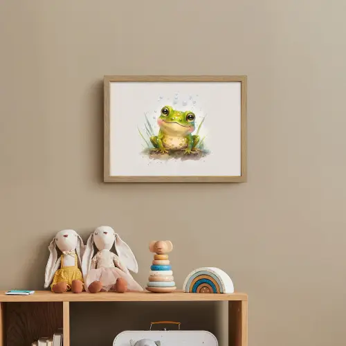 Kikker - Groen - Waterverf - Dieren - Jongen - Meisje Light Box met batterij (Wandlamp kind) middel -sfeer2_kind