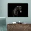 Paard - Dieren - Zwart - Portret canvas 2cm klein -sfeer4