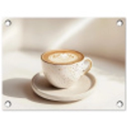 Cappuccino - Schuim - Schotel - Beige tuinposter los doek klein -3d
