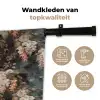 Bloemen - Bladeren - Donker - Patroon Wandkleed katoen klein 269 -sfeer2
