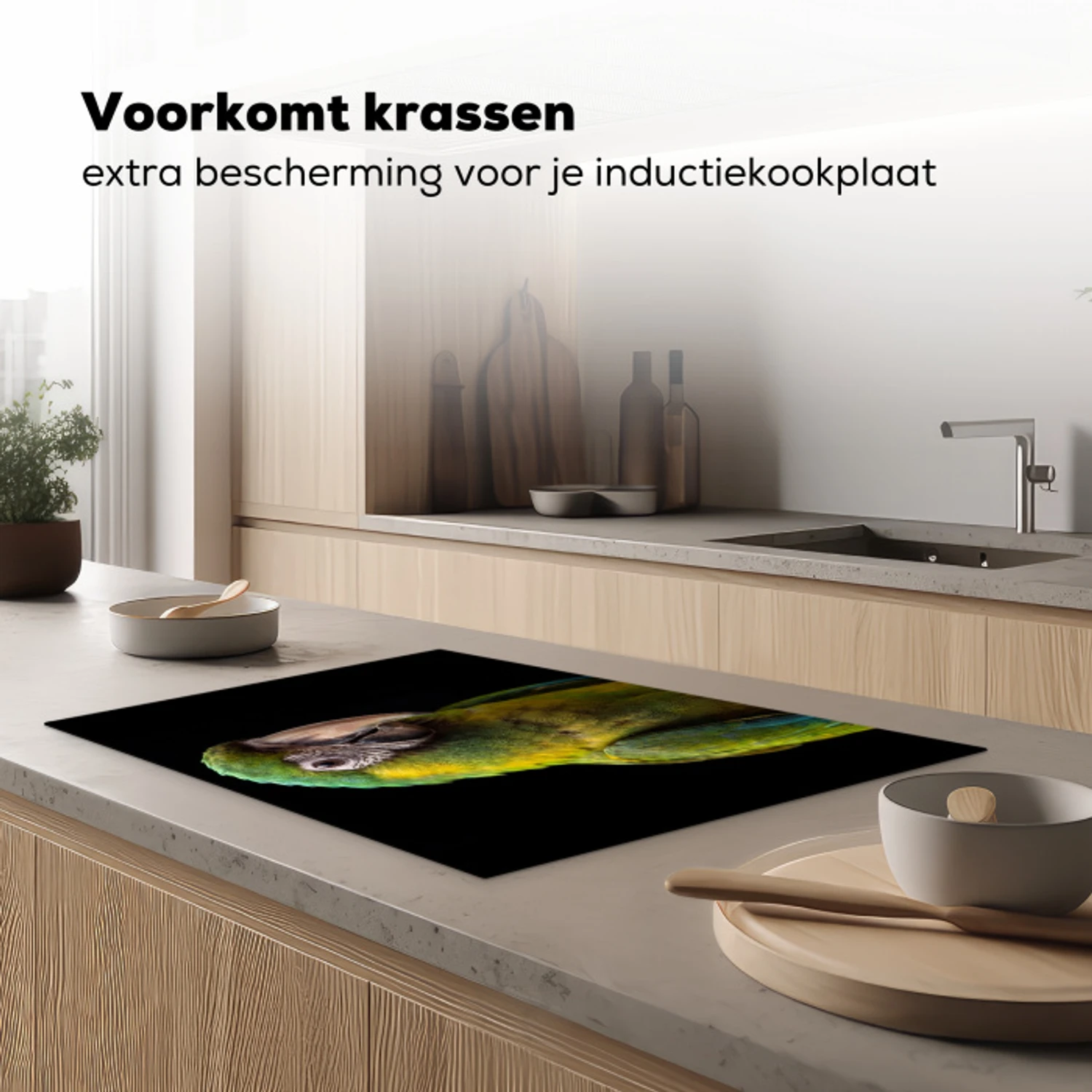 Ara - Portret - Groen Inductie beschermer vinyl 3mm klein -sfeer1