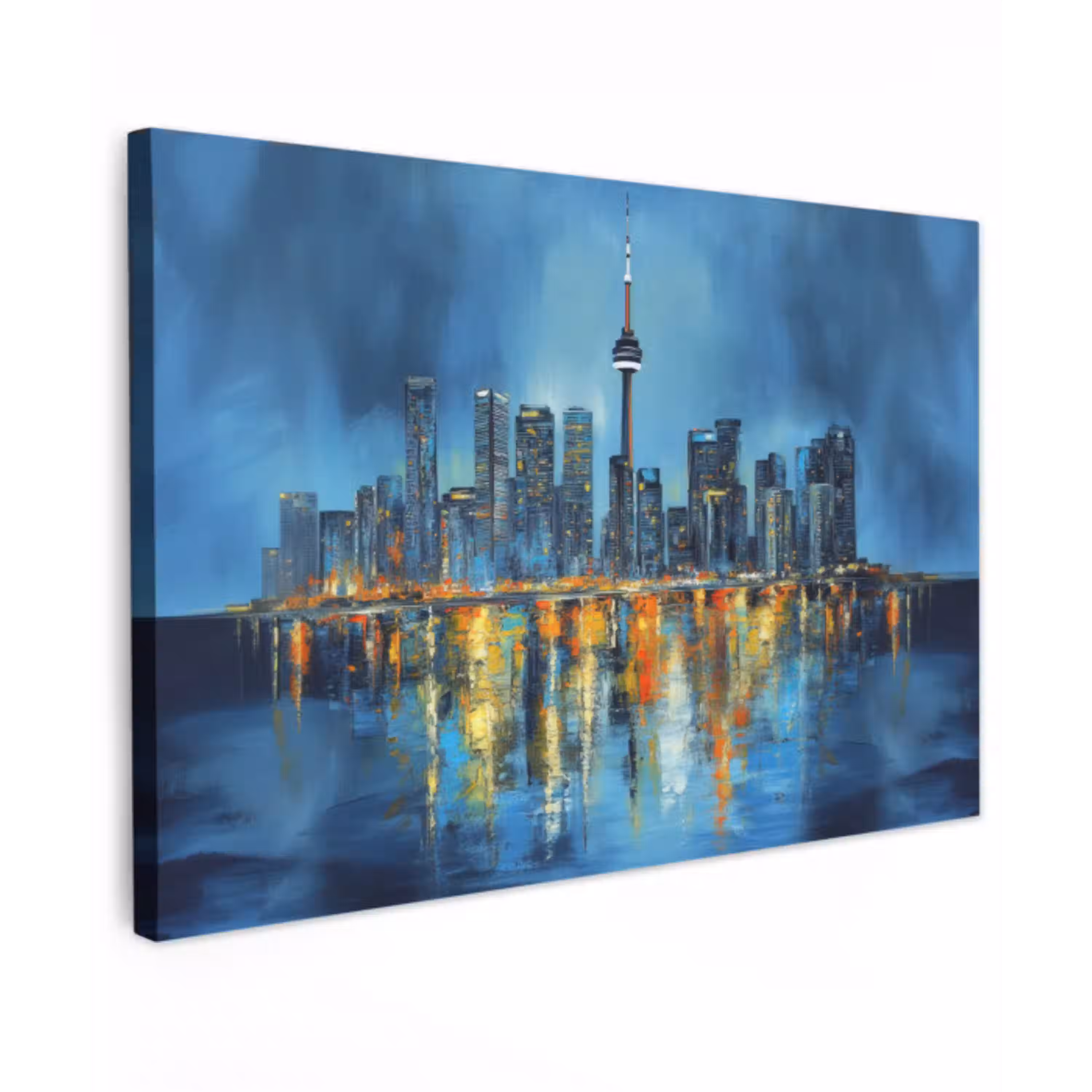 Skyline Toronto - Water - Stadslichten - Toren Tuinposter op houten frame 2 cm dik klein -3d