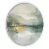 Groen - Modern - Abstract - Goud Akoestische PET Vilt - Rond klein -3d